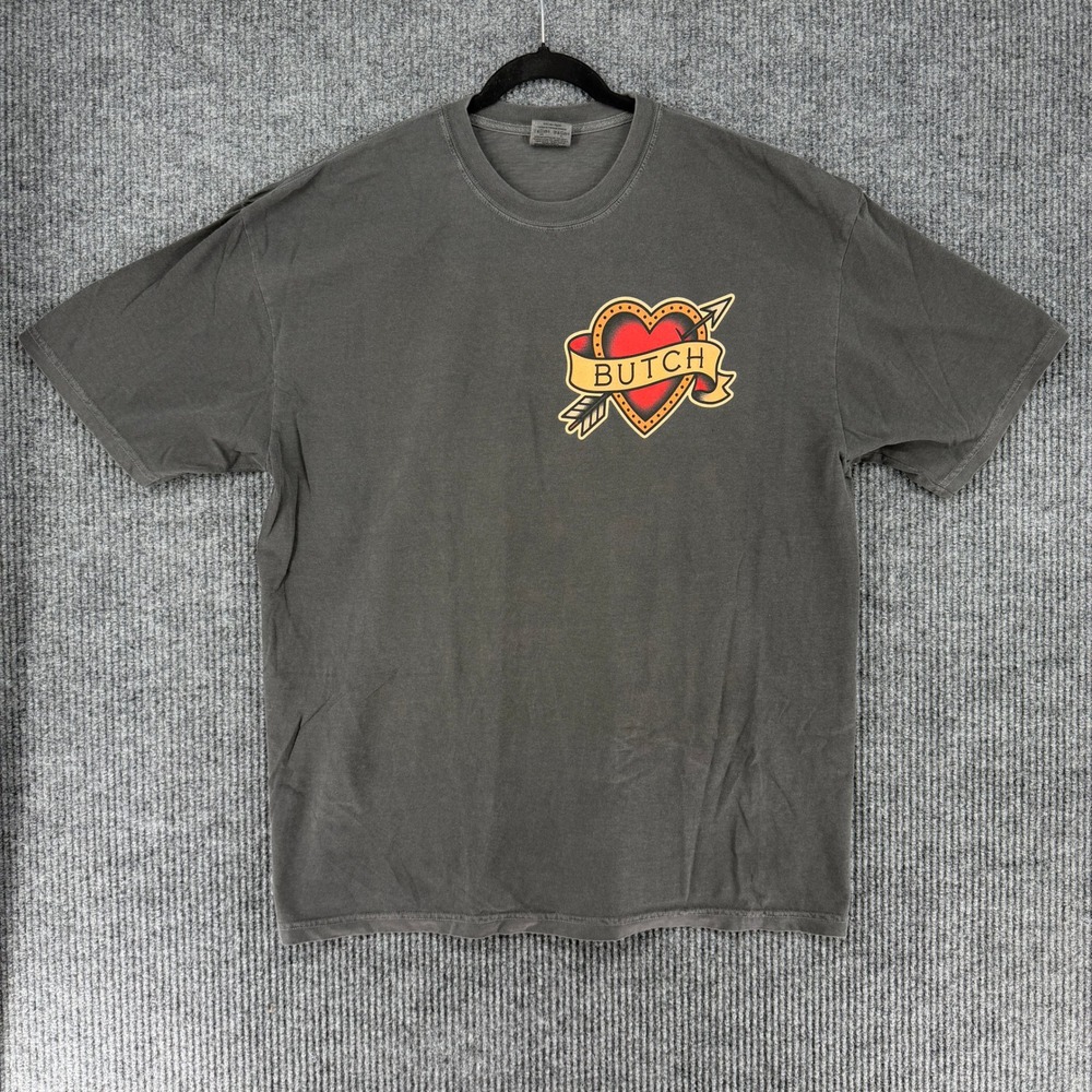 Comfort Colors Butch Tattoo lesbian T-Shirt Mens 2XL Gray Like A Gentleman Tee